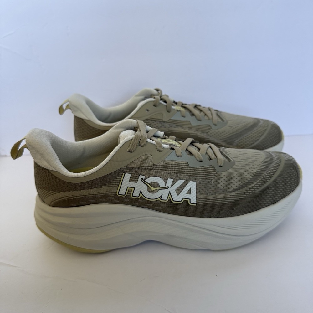 HOKA Skyflow Men's 9 D 1155111-WSHR White Olive Running Shoes New
